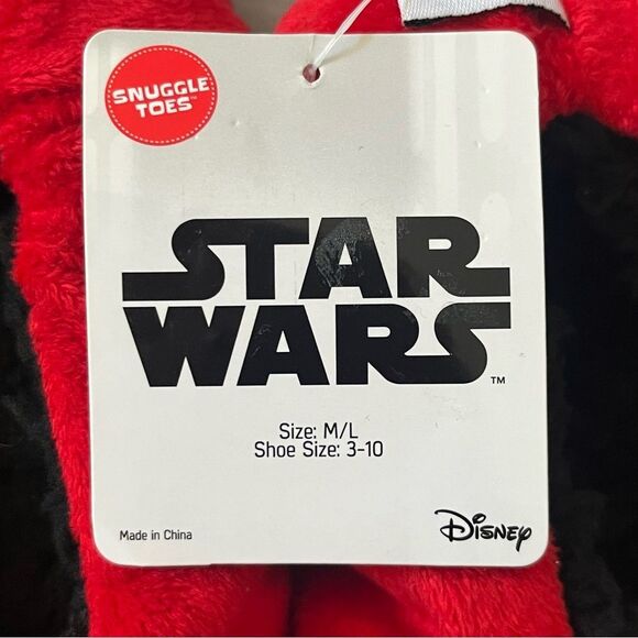 Star Wars Disney NWT Red with Black Darth Vader Children Slippers Size M/L 3-10 - Picture 4 of 5